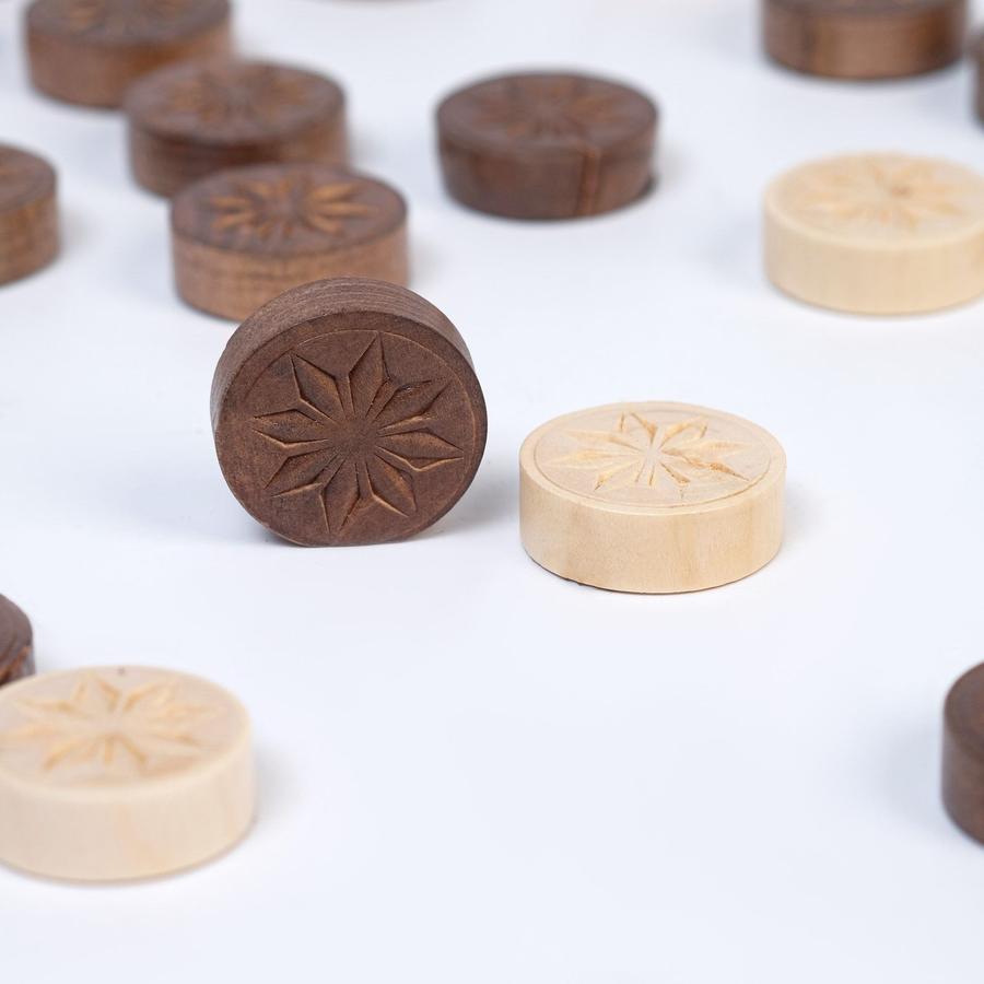 Набор фишек для нард Восьмилистник, 30 шт, d 2.8 см, с 2 кубиками, без доски