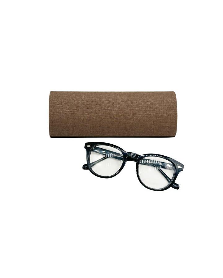 Футляр для очков Optik U овальный тканевый коричневый твердый на магните