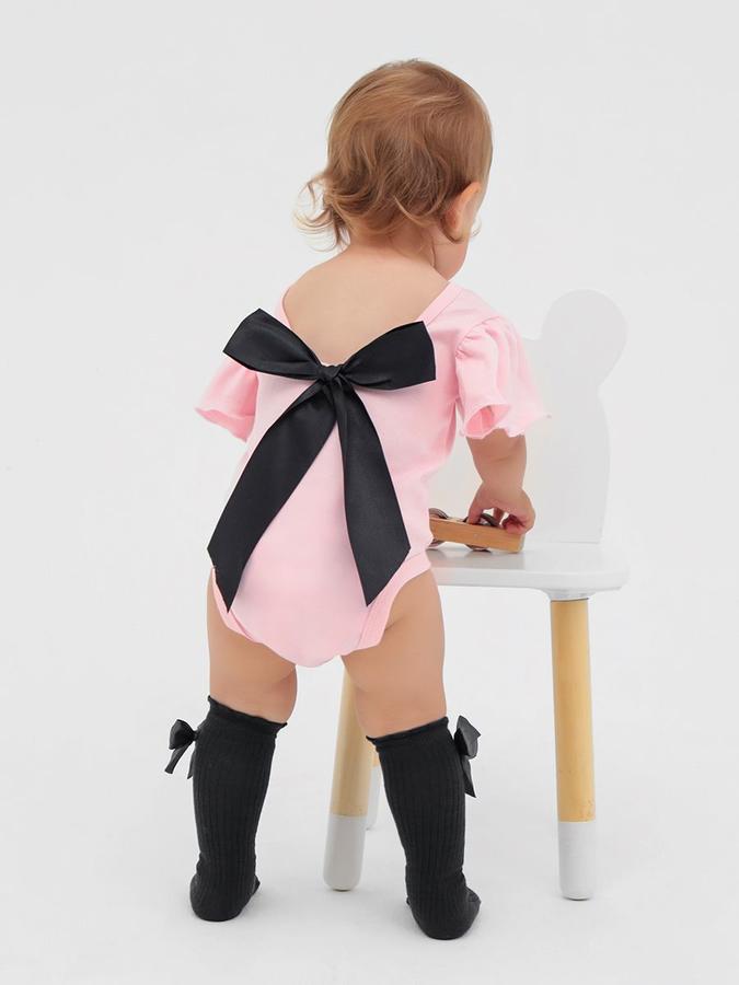 Боди для новорожденных девочек Крошка Я с черным бантом