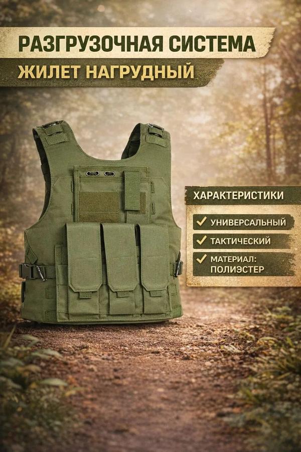 Тактический нагрудный жилет-разгрузка