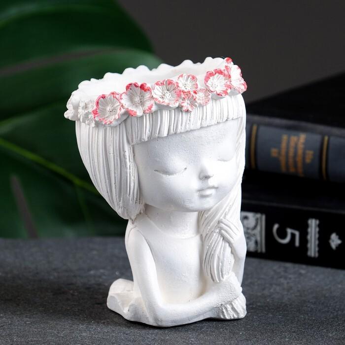 Горшок для цветов кашпо Девушка с косой 11 см