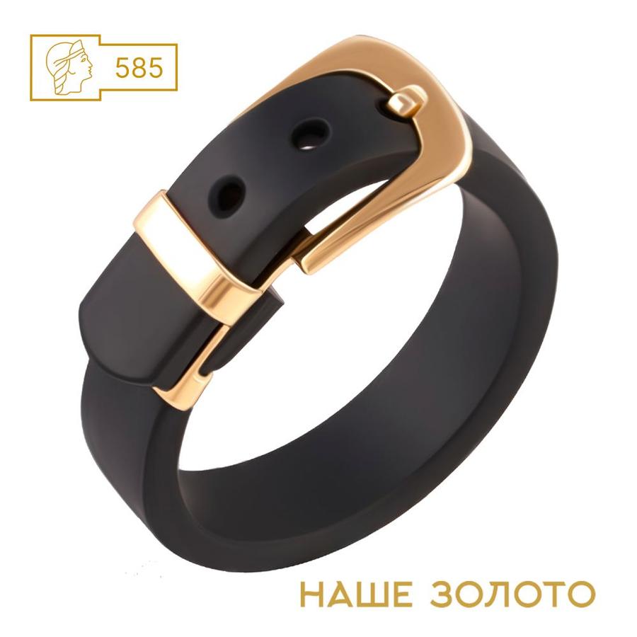 Ювелирное кольцо из каучука с золотом 585 пробы