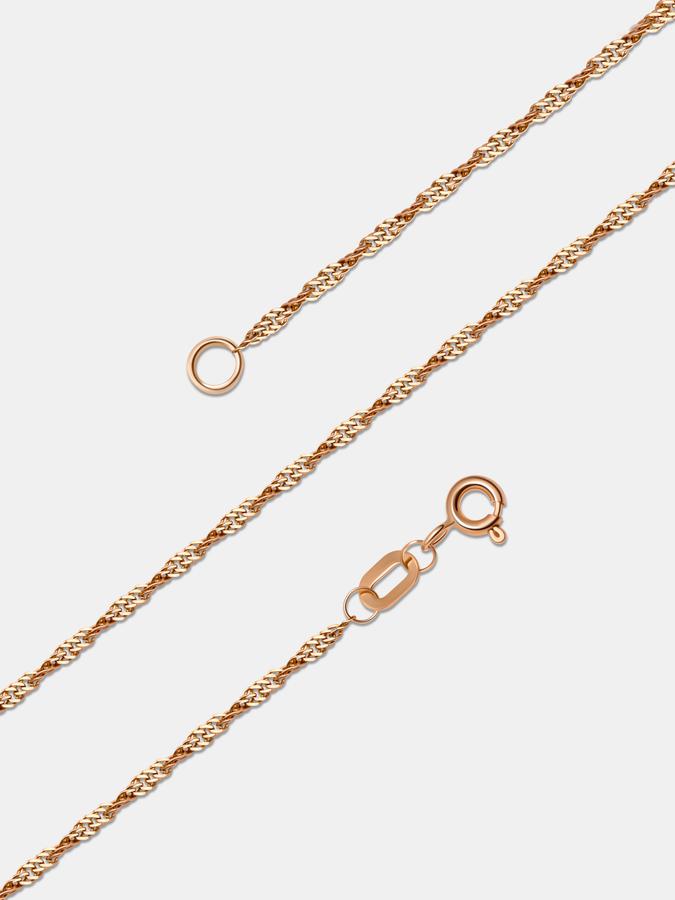 Золотая цепочка 585 пробы с плетением Сингапур для ношения на шею