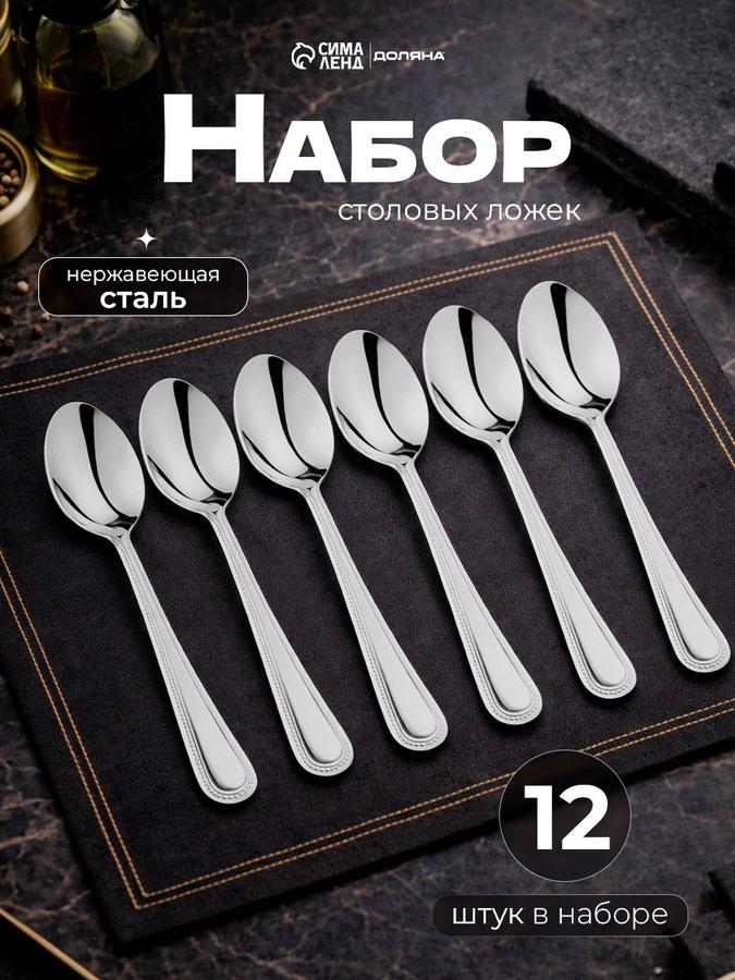 Набор столовых ложек из нержавеющей стали на 12 персон, кухонные приборы