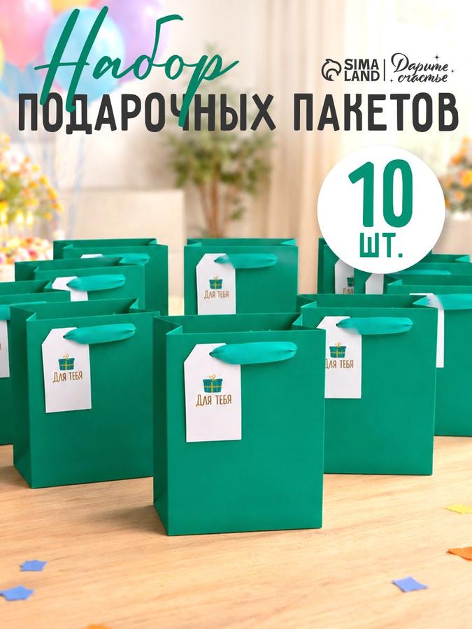 Подарочные пакеты набор 10 шт 23x18x10 см
