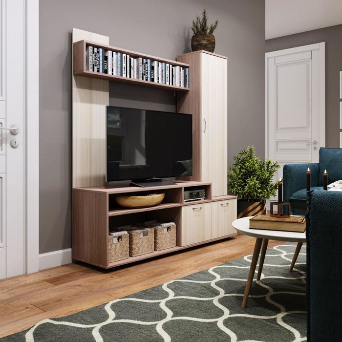 Мини-стенка Лира 1400х1564х374 мм Шимо темный/светлый