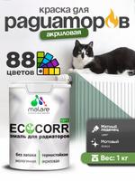 Краска Malare EcoCorr водная акриловая матовая для труб и радиаторов, мятный леденец, 1 кг