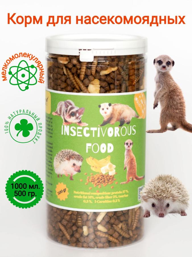 Корм для насекомоядных животных: ежи, поссумы, сурикаты, опоссумы, еноты, африканские карликовые ежи