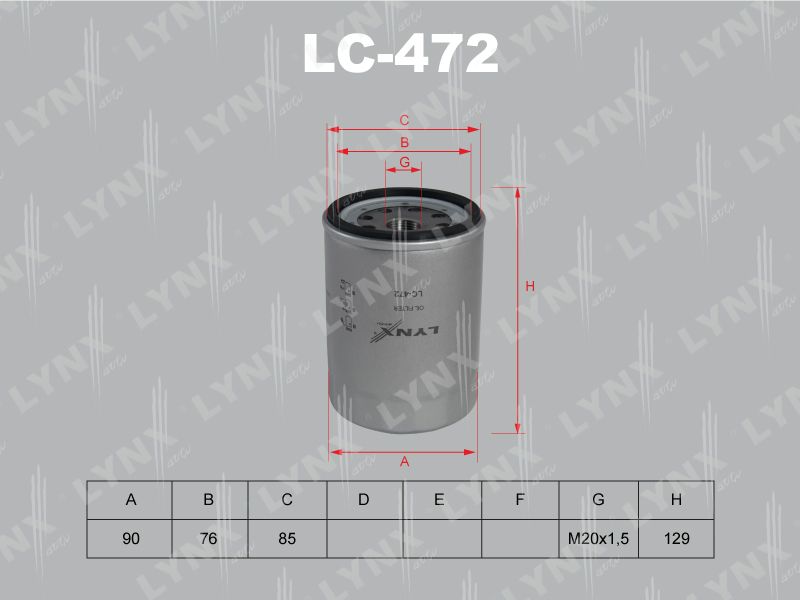Фильтр масляный LYNXauto LC-472