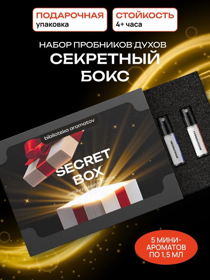 Набор пробников духов для женщин и мужчин 5 ароматов "Секретный бокс" Библиотека ароматов