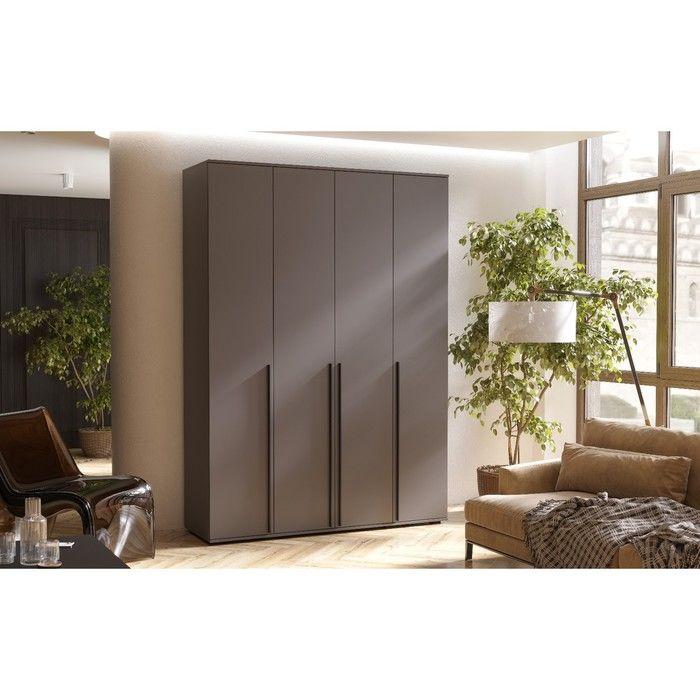 Шкаф распашной Норд 160х51х223.6 см графит с полками и штангой для одежды