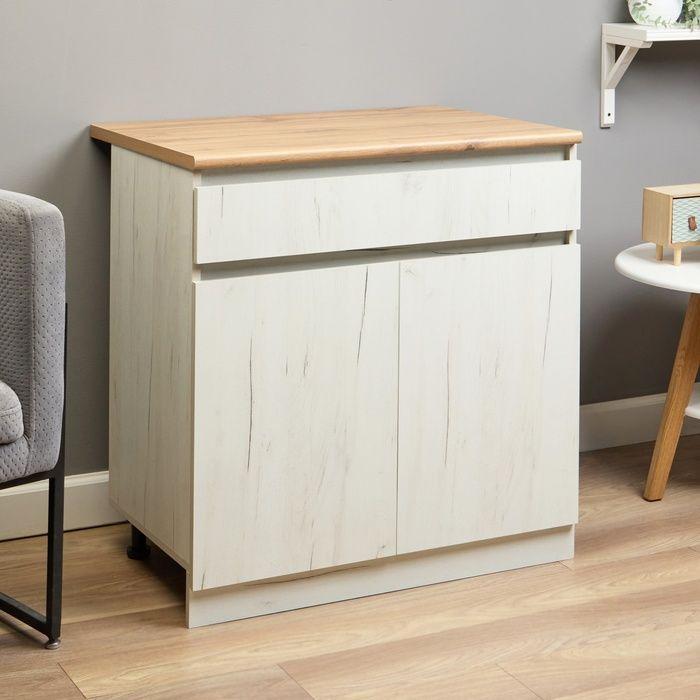 Шкаф напольный Зара с 1 ящиком 800х600х850 мм белый крафт