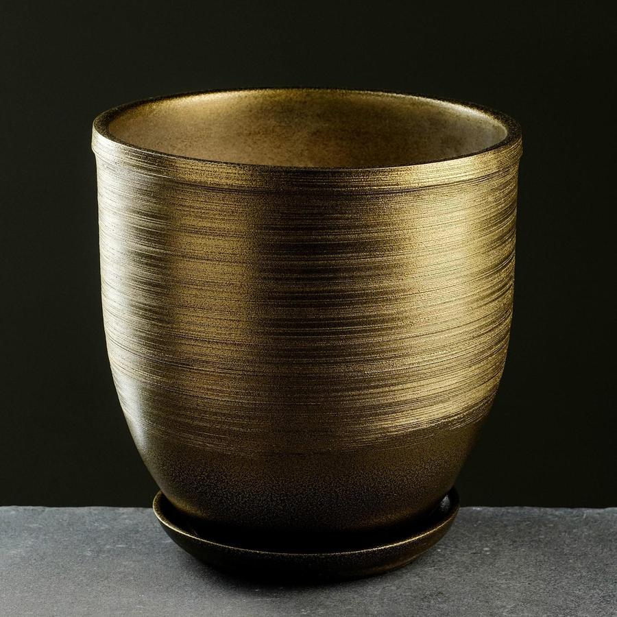 Горшок для цветов Золото с поддоном 5 л