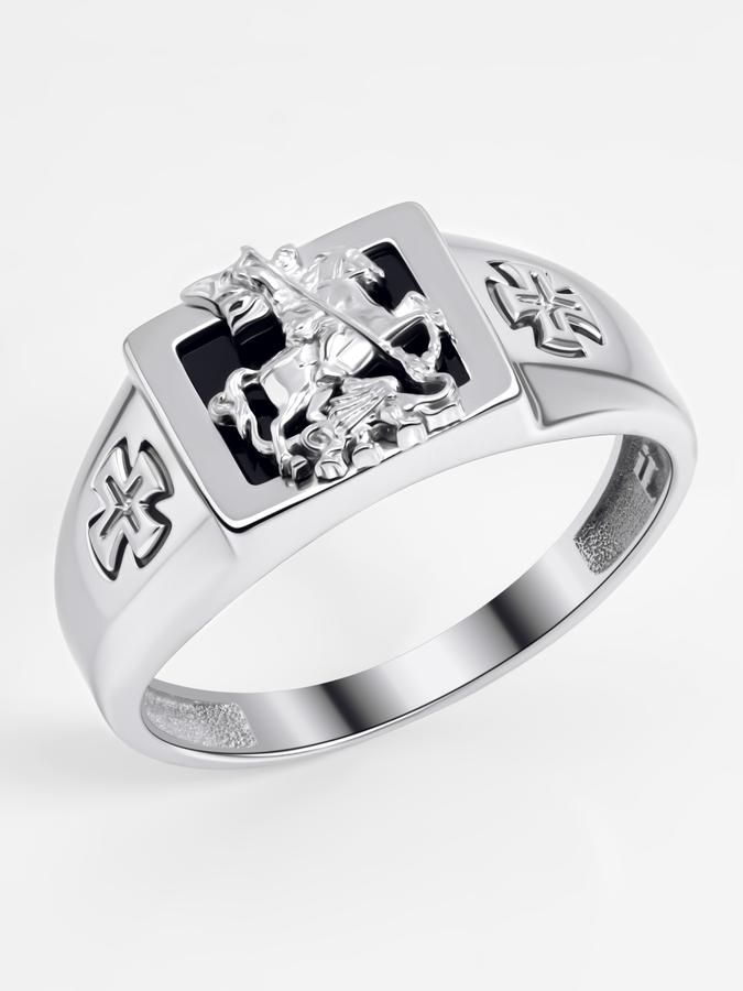 Мужской серебряный перстень 925 с изображением Георгия Победоносца