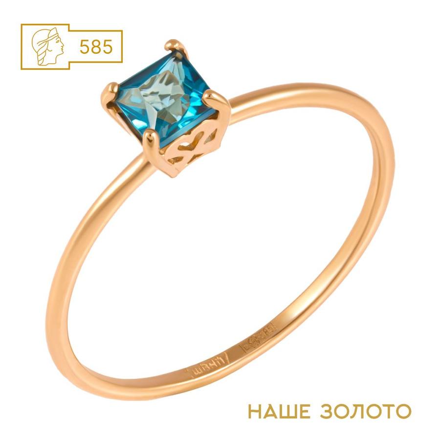 Кольцо из красного золота 585 пробы с топазом Лондон