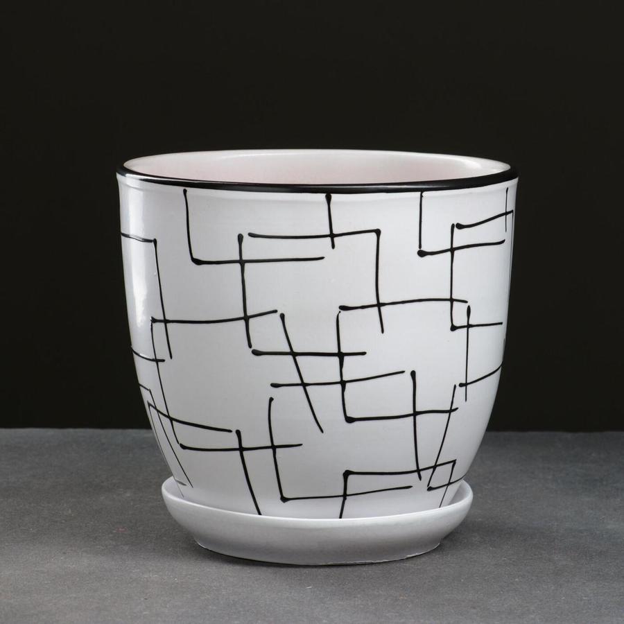 Горшок для цветов Иллюзия белый 2,5 л