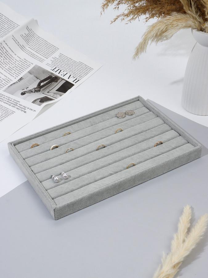 Подставка для колец 8 полос серого цвета 35x24x3 см