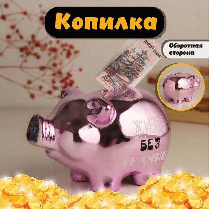 Керамическая копилка «Хрюша. Жизнь без границ» 15,5х11,7х9,5 см