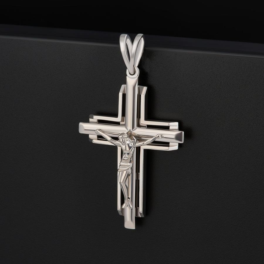 Серебряный крестик 925 пробы большой православный нательный