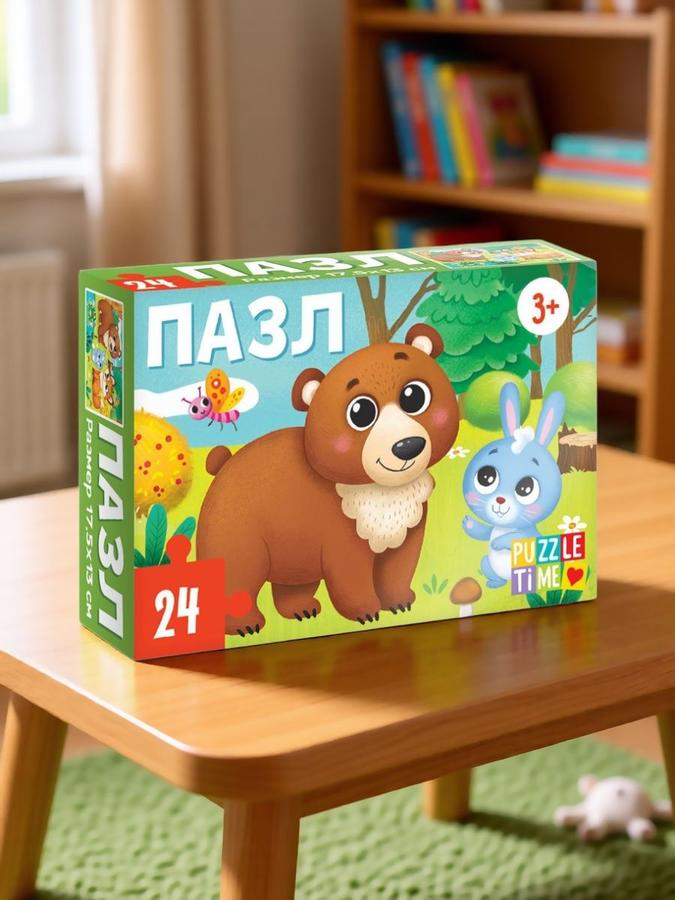 Детские пазлы Puzzle Time "Лес", 24 элемента для малышей